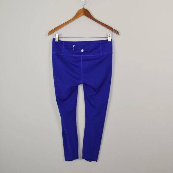 Athleta Velocity Laser Cut Capri Blue Leggings Size S - Picture 4 of 10